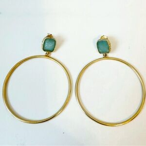 Missoma Amazonite Gold Lena Chandelier Hoop Earrings